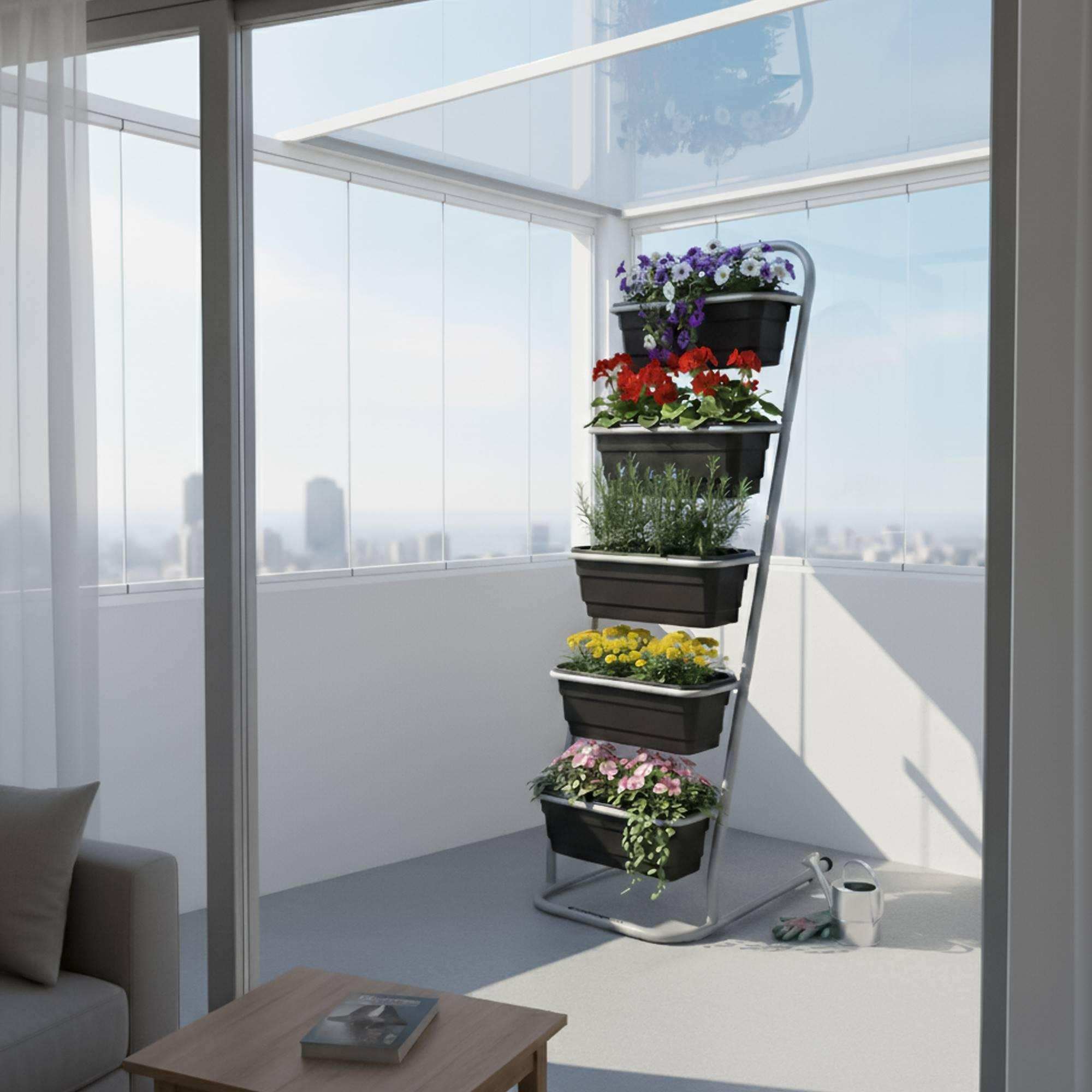 Horta Vertical Com 5 Cestos De 40cm