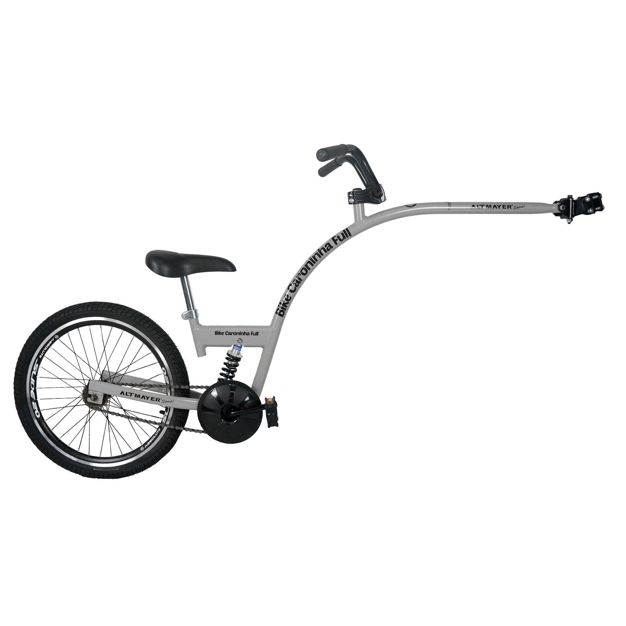 Bike Caroninha Full Reboque Infantil Com Amortecedor - Cinza