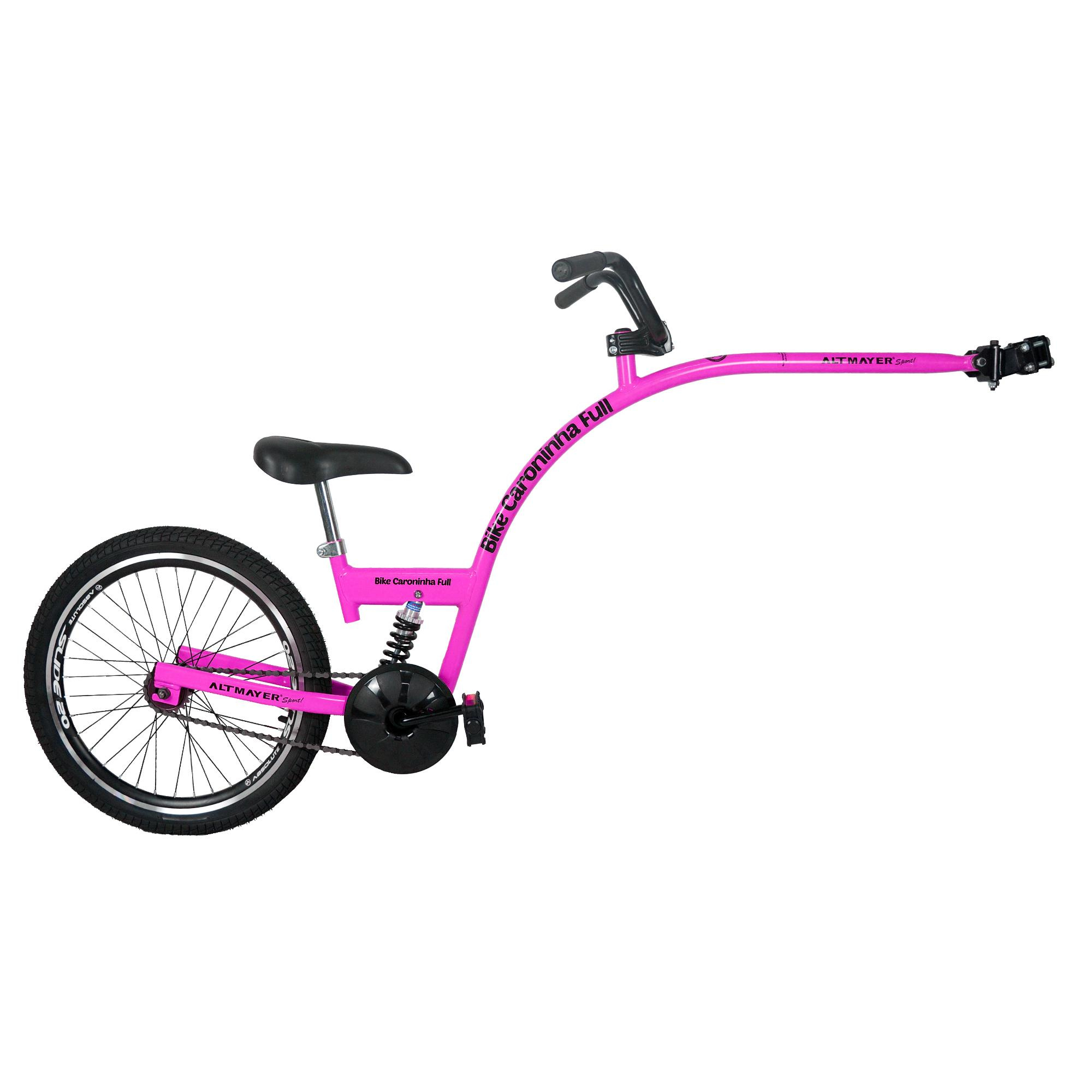 Bike Caroninha Full Reboque Infantil Com Amortecedor - Rosa