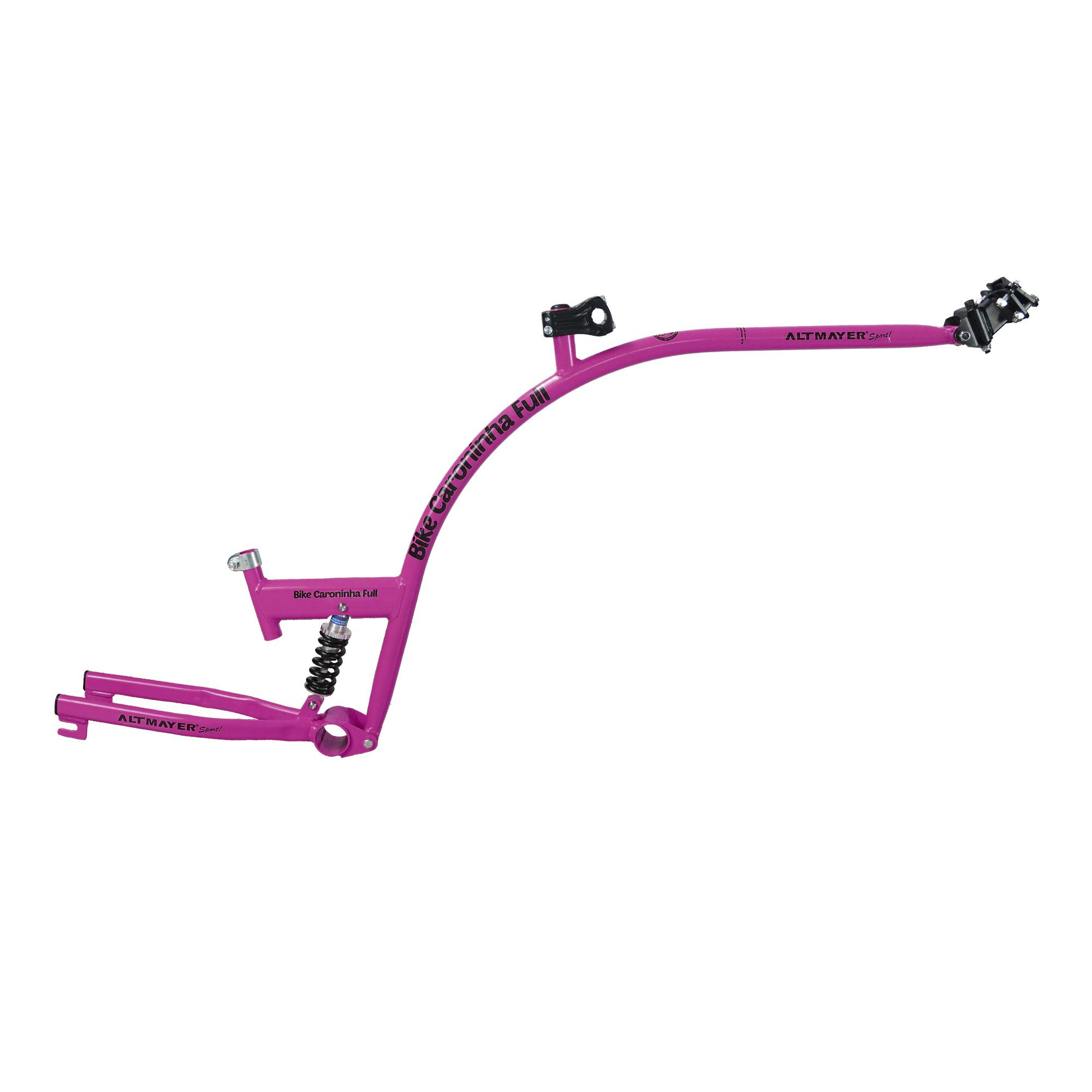 Bike Caroninha Full Reboque Infantil Com Amortecedor - Apenas O Quadro - Rosa