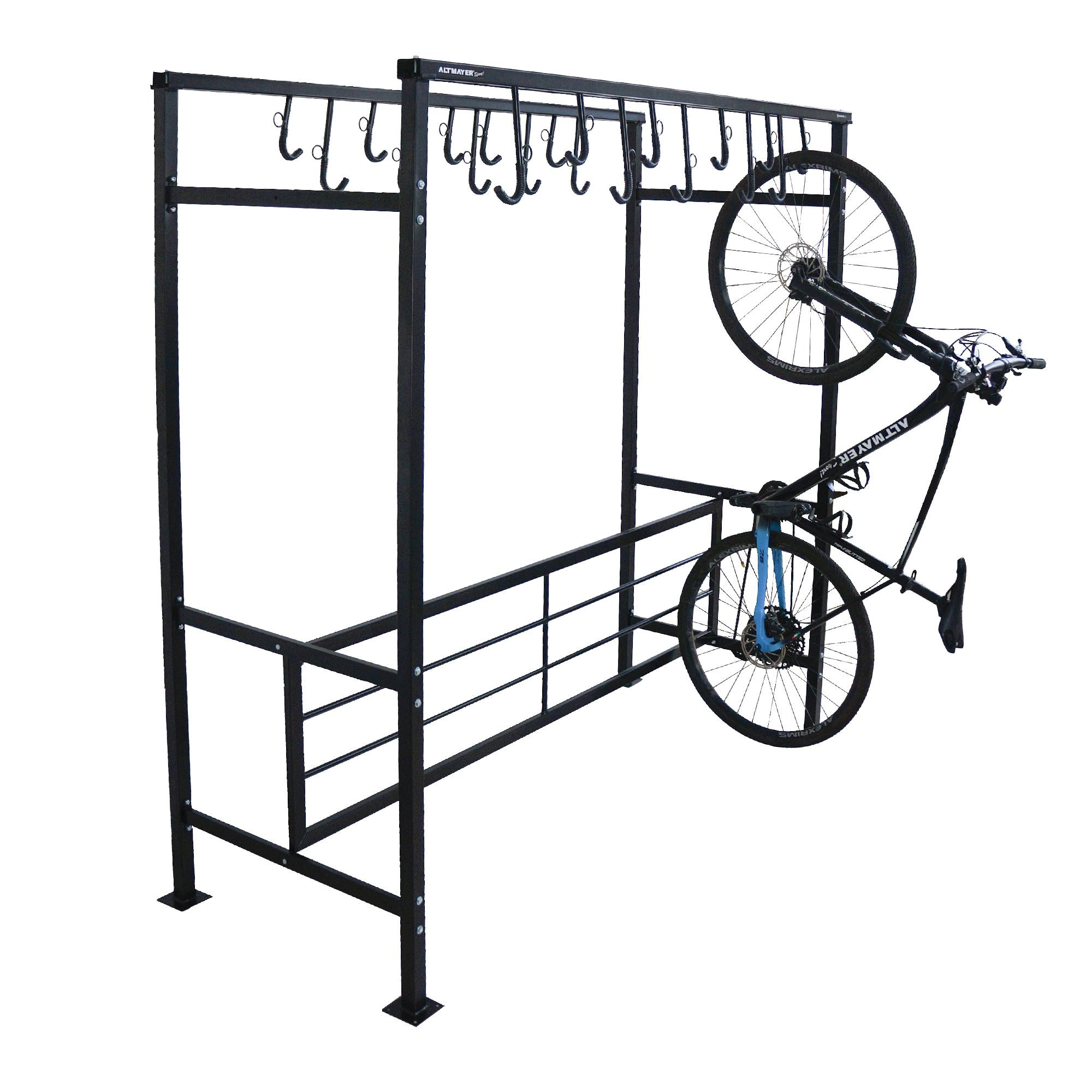 Bicicletário De Correr Duplo 2m 20 Vagas Galvanizado